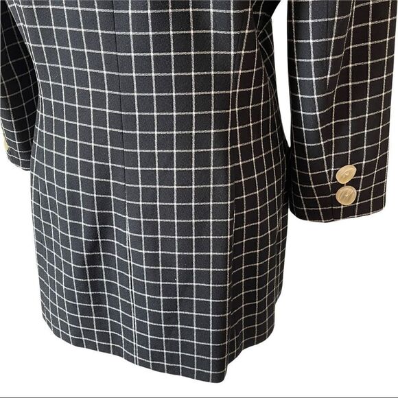 Alvin Bell New York Vintage B&W Plaid Blazer Size 10 - Picture 8 of 14